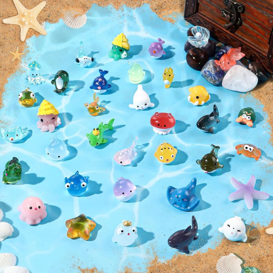 Mini Ocean Animals Resin Figur - Aquarium Marine World 评论和价格