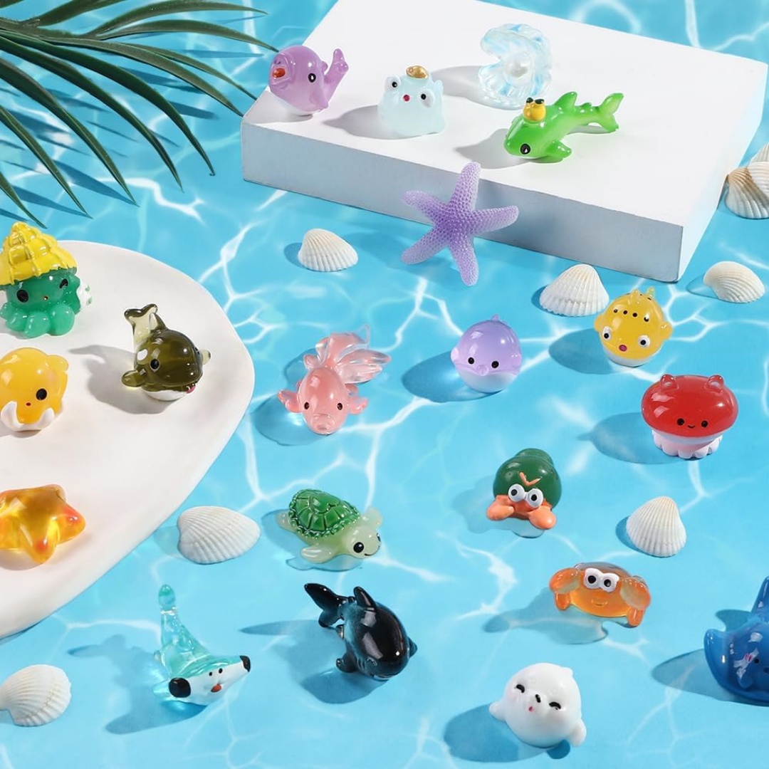Mini Ocean Animals Resin Figur - Aquarium Marine World 评论和价格